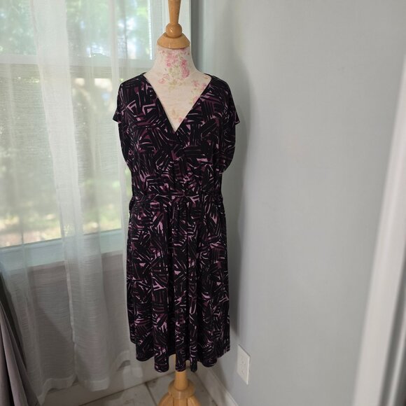Merona - Purple and black cross wrap dress - xl - Picture 1 of 7